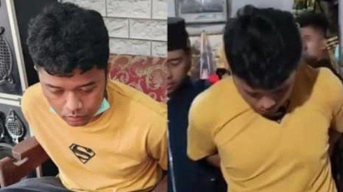 DITANGKAP-Satria Johanda (25), pelaku mutilasi di Padang Pariaman, Sumatera Barat, saat ditangkap, Kamis (19/6/2025).