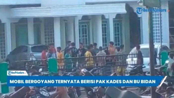 MOBIL BERGOYANG - Sebuah mobil yang terparkir di halaman Masjid di Kuansing tampak bergoyang mencurigakan, hingga akhirnya digerebek warga.