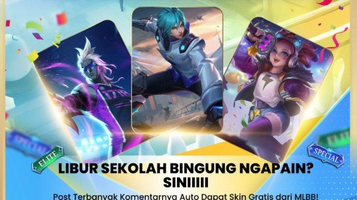 Skin gratis dari Mobile Legends untuk para gamers ML.