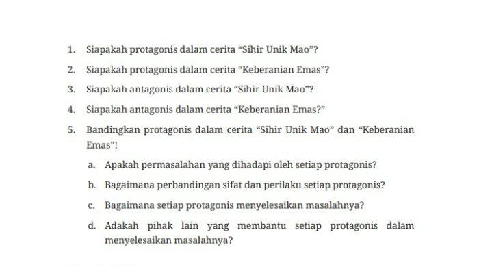 Soal Bahasa Indonesia Kelas 7 SMP/MTS Halaman 68