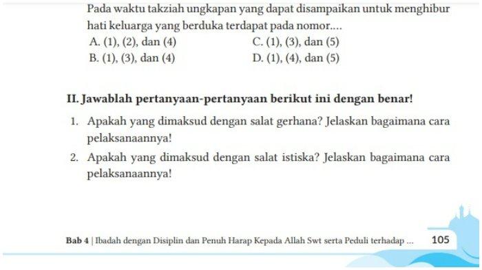Soal PAI Kelas 8 Halaman 105