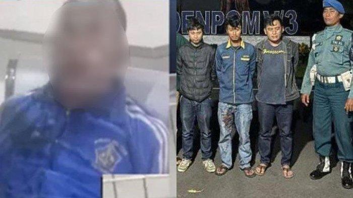 PENGEROYOKAN TNI AL - Tiga preman Terminal Arjosari Malang( KANAN) terduga pelaku pengeroyokan ditangkap. Tangkap layar video viral pasca-perwira TNI AL, Letda Laut (PM) Abu Yamin memakai jaket biru masih sadar setelah dikeroyok (KIRI) di Terminal Arjosari Malang pada Kamis (26/6/2025) sekira pukul 19.30 WIB. Para pelaku yang terdiri dari mandor dan juru panggil penumpang (jupang) terancam dipecat dari pekerjaannya.
