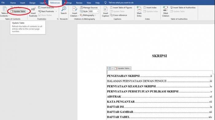 Cara Membuat Daftar Isi Secara Otomatis Di Microsoft Word Tak Perlu Bikin Manual Tribunbatamid 3069