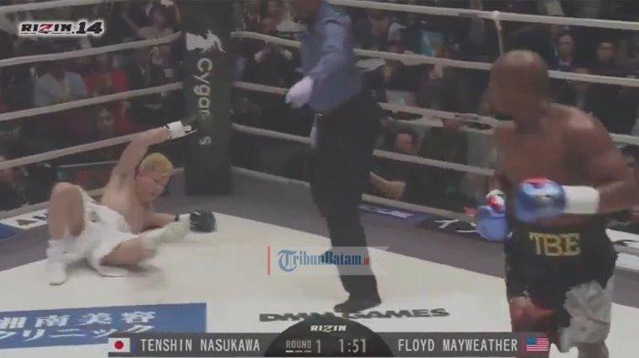Floyd Mayweather Jr Permalukan Petarung MMA Jepang, Tenshin Nasukawa