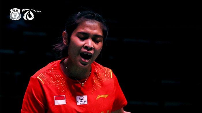 Gregoria Marisa Tunjung vs Marie Batomene pada pertandingan pertama Indonesia vs Prancis di matchday 2 Grup A Uber Cup 2020, Senin (11/10/2021).