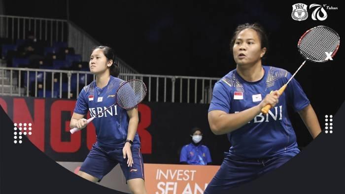 Ganda Putri Indonesia Lanny Tria Mayasari/Jesita Putri Miantoro mengalahkan Nargiza R/Kamila Smagulova 21-6, 21-5 di kejuaraan badminton beregu Asia 2022 di Malaysia, Rabu (16/2/2022).