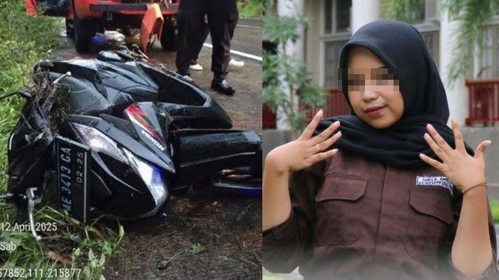 MAHASISWI UGM TEWAS: Tangkapan layar kondisi sepeda motor mahasiswi UGM yang tewas di TKP, ditemukan pada Sabtu (12/4/2025). Chat terakhir Sheila Amelia Christanti, mahasiswi UGM yang ditemukan tewas di Magetan terkuak. Keluarga syok temukan benda milik korban di TKP.