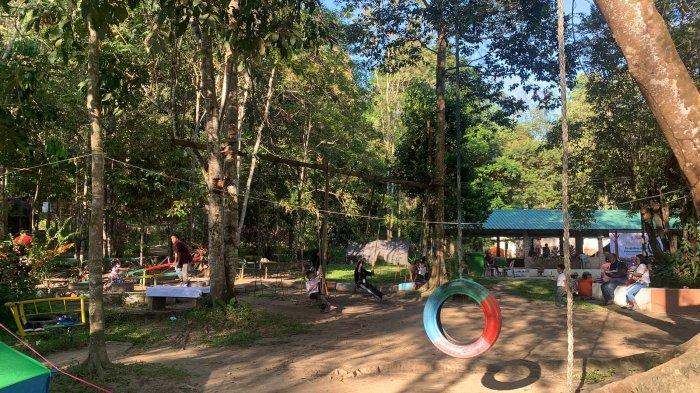 Spot dalam Hutan Wisata Mata Kucing Batam yang memiliki sejarah penting kini malah sepi pengunjung. Foto diambil Senin (15/11/2021).