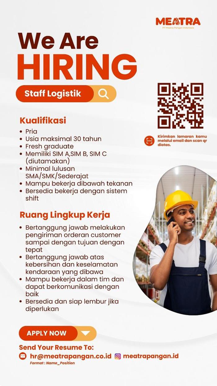 Lowongan Kerja PT Meatra Pangan Indonesia untuk Staff Logistic