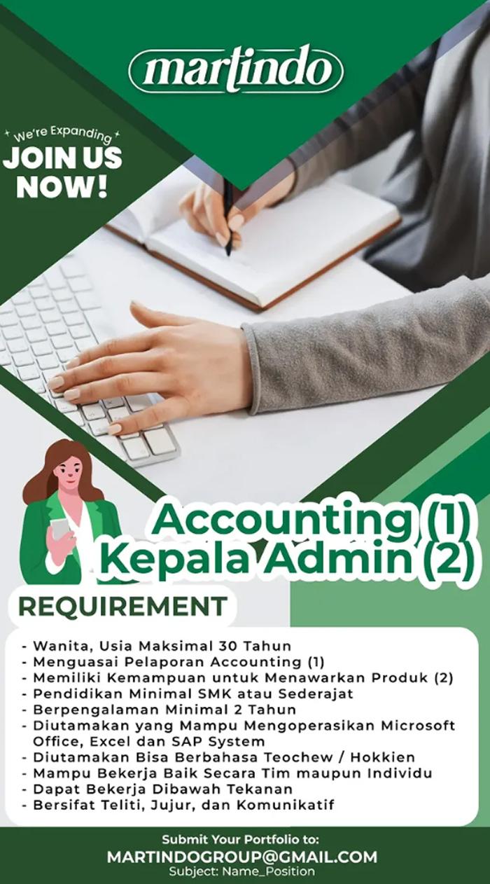 Lowongan kerja di Martindo Batam.