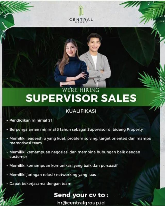 Lowongan Kerja sebagai Supervisor Sales di Central Group, perusahaan properti