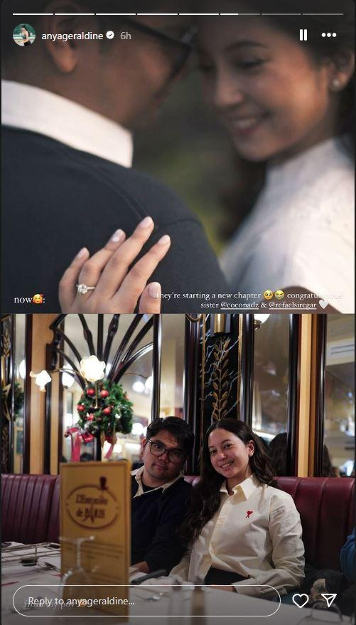 Ucapan selamat dari Anya Geraldine untuk Nadira Zahiruddin, sebagaimana diunggah dalam Instagram anyageraldine, Jumat (9/2/2024).