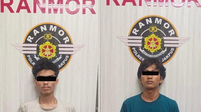 DUA JAMBRET DITANGKAP --- Dua jambret yang kerap beraksi di kawasan Gambir dan Kemayoran ditangkap oleh Tim Buser Presisi Unit VI Ranmor Satreskrim Polres Metro Jakarta Pusat. Penangkapan dilakukan pada Selasa, 27 Mei 2025, di sebuah kos-kosan kawasan Tanah Merah, Koja, Jakarta Utara.