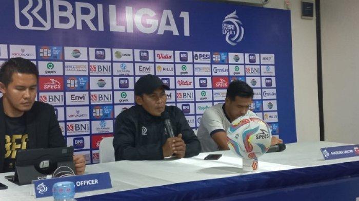 Madura United bersiap melakoni laga away ke markas Bhayangkara FC pada pertandingan pekan ke-26 Liga 1 2023/2024 di Stadion STIK, Jakarta, Jumat (1/3/2024).