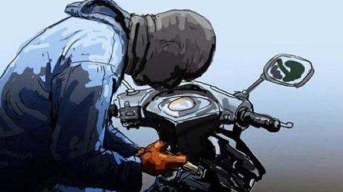 ILUSTRASI PENCURIAN MOTOR --- Percobaan aksi pencurian sepeda motor (curanmor) terjadi di Jalan H Asnawi, Kecamatan Beji, Kota Depok, Jawa Barat pada Senin (10/3/2025) malam. Aksi pelaku tergolong nekat, karena pelaku beraksi sekira pukul 22.40 WIB, usai salat Tarawih saat kondisi di jalanan masih ramai.