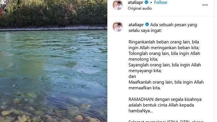 POSTINGAN ATALIA -- Atalia Praratya istri dari Ridwan Kamila tau RK pada Lebaran kali ini tak sama sekali memposting foto dirinya dengan suaminya di momen lebaran Idul Fitri 2025. Padahal biasanya Atalia dan RK selalu mengunggah momen foto lebaran bersama keluarga mereka.