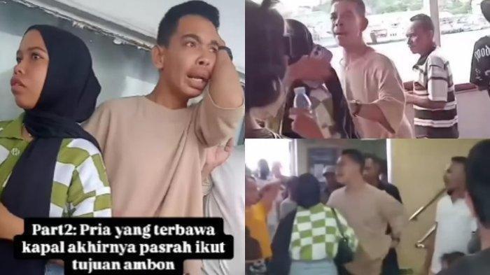 Seorang pria di Sulawesi Selatan menangis histeris usai dirinya terbawa Kapal jurusan Ambon.