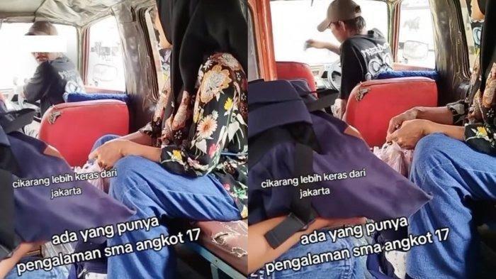 Tangkap layar aksi supir angkot K17 jurusan Cikarang-Cibarusah yang getok ongkos penumpang.