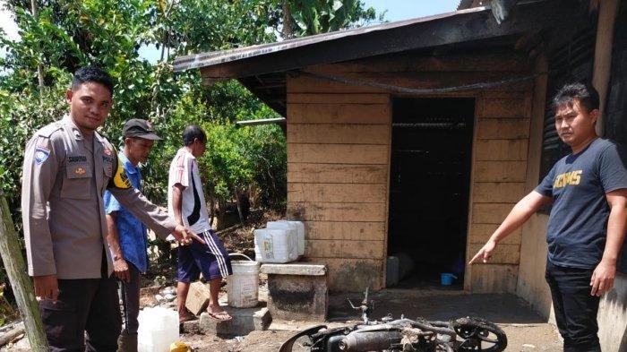 Pembakaran motor bapak oleh anak di Air Buluh Kecamatan Mendobarat Kabupaten Bangka Sabtu (2/9/2023)