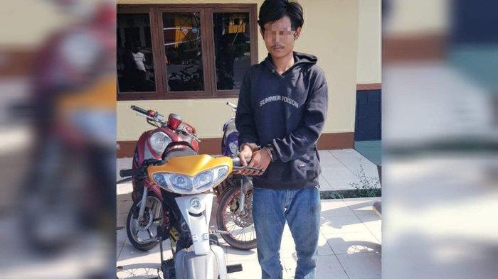 Pelaku pelaku curanmor di Gang Cempedak, Kelurahan Kampung Keramat, Kecamatan Rangkui Pangkalpinang, YB alias Andre (20), diamankan polisi.