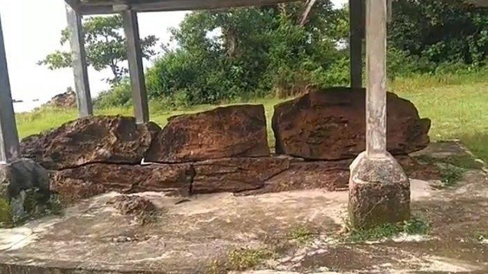 The sacred stone in Keramat Beach, East Belitung Regency
