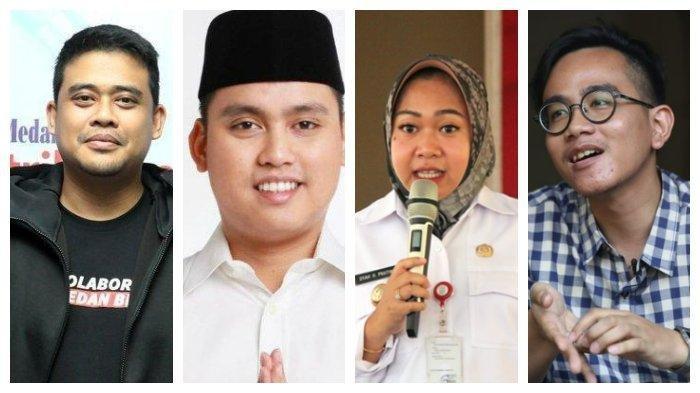 Dari kiri ke kanan: Bobby Nasution, Dico Ganinduto, Dyah Hayuning Pratiwi, dan Gibran Rakabuming Raka. Daftar 30 kepala daerah yang berusia di bawah 40 tahun yang memiliki kans untuk maju di Pilpres 2024.