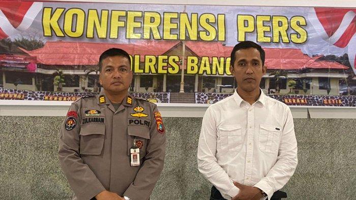 Kasi Humas Polres Bangka, AKP Zulkarnain dan Kasat Narkoba Polres Bangka, Iptu Winarno