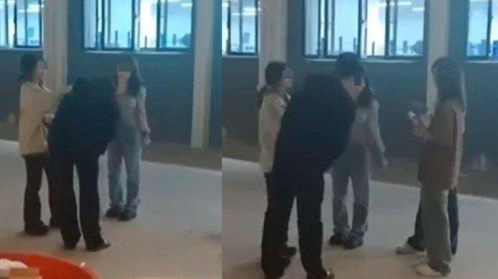 Viral pria dilabrak 4 wanita, akhirnya membungkuk minta maaf.