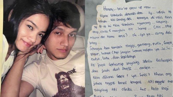 Surat cinta Titi kamal untuk Christian Sugiono saat masih pacaran.