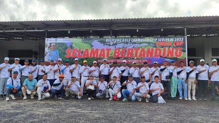 Foto bersama pada kegiatan Belitung Golf Championship Sekda Cup 2023, Sabtu (18/11/2023).