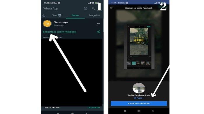 cara agar wa story terupload di story FB