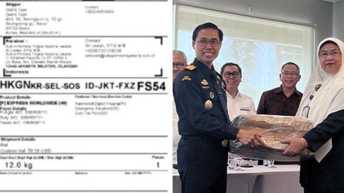 Kepala Kantor Pelayanan Utama Bea dan Cukai Tipe C Soekarno-Hatta Gatot Sugeng tersenyum menyerahkan barang SLB yang sempat tertahan selama dua tahun.