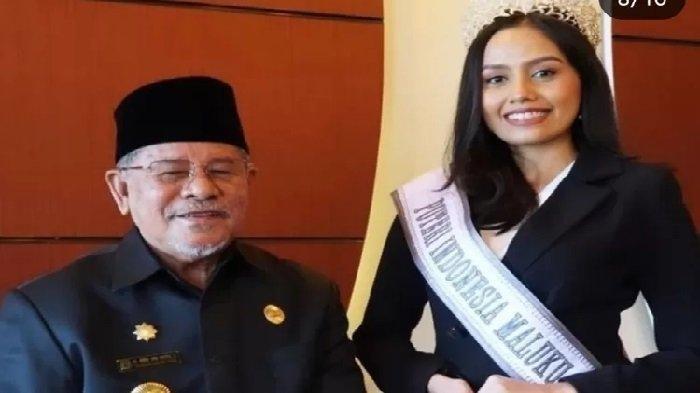 Foto kebersamaan mantan Gubernur Maluku Utara Abdul Ghani Kasuba dengan Putri Indonesia Malut 2022.