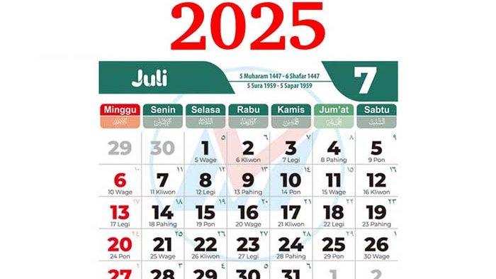 Kalender Juli 2025 Jadwal Tanggal Merah Dan Hari Libur Minggu Ini