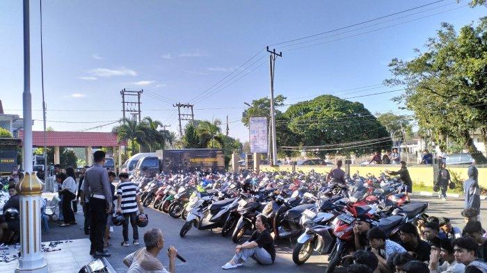 121 sepeda motor ditilang petugas Satlantas Polresta Bengkulu karena balap liar dan menggunakan knalpot brong