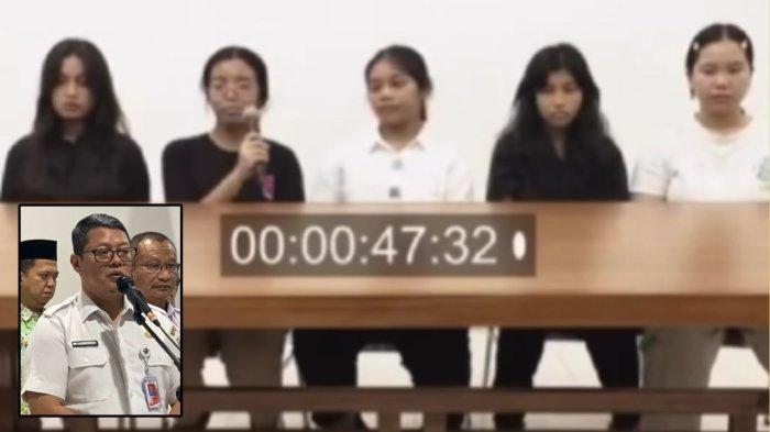 Lima orang siswi SMP Jakarta yang parodikan makan darah dan daging anak Palestina akhirnya tampil ke publik dan menyampaikan permintaan maaf. Insert: Plt Kadisdik DKI Jakarta