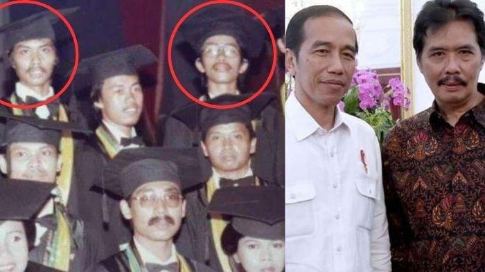 ANDI DAN JOKOWI - Kolase foto Andi Pramaria dan Jokowi (kanan) dan foto wisuda UGM (kiri). Sosok Hari Mulyono bikin heboh karena dikaitkan dengan Jokowi. Siapa dia sebenarnya? Andi Pramaria akhirnya buka suara dan ungkap kebenaran.