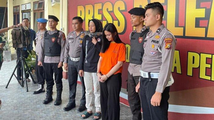 Marisa Putri saat konferensi pers Polresta Pekanbaru, Minggu (4/8/2024).