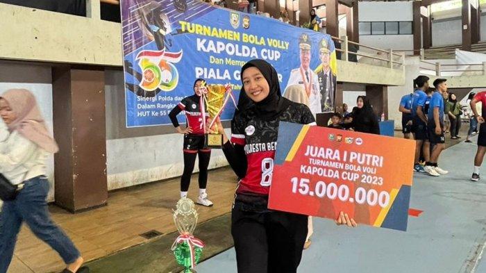Briptu Agustia Cicin Rahayu, saat mengikuti kejuaraan di Kapolda Cup 2023.