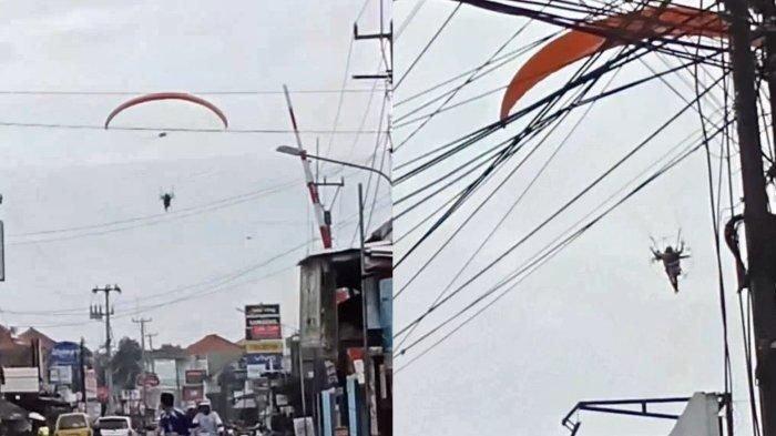 MUDIK NAIK PARALAYANG - Foto penampakan pria mudik pakai Paralayang ke Indramayu, Kamis (3/4/2025). Ia pulang kampung demi temui istri tercintanya. Pria tersebut diketahui merupakan atlet paralayang.