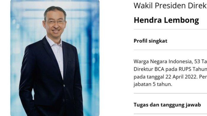 Perjalanan Karier Hendra Lembong, Presidir BCA yang Baru, Apa ...