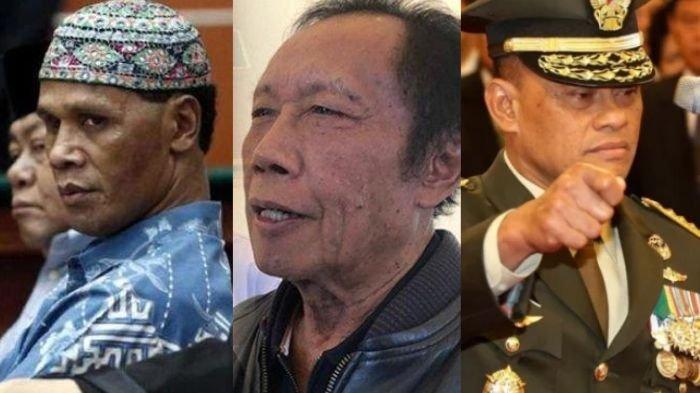 HERCULES PREMAN TAK BISA MATI - Kolase foto Hercules sang preman yang tak bisa mati (Kiri), Purnawirawan TNI Jenderal TNI Sutiyoso (Tengah) dan Mantan Panglima TNI Gatot Nurmantyo (Kanan), Kamis (01/05/2025).