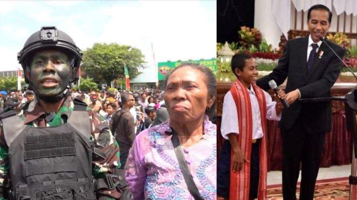 Yohanes Ande Kalla alias Joni, didampingi mamanya Lorenza Kaili usai upacara penutupan pendidikan Bintara TNI AD di Rindam IX/Udayana, Tabanan, Bali.