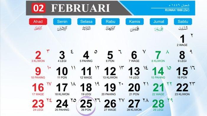  Kalender Februari 2025: 25 Februari Weton Apa? Ini Informasi Lengkapnya Bildidee 
