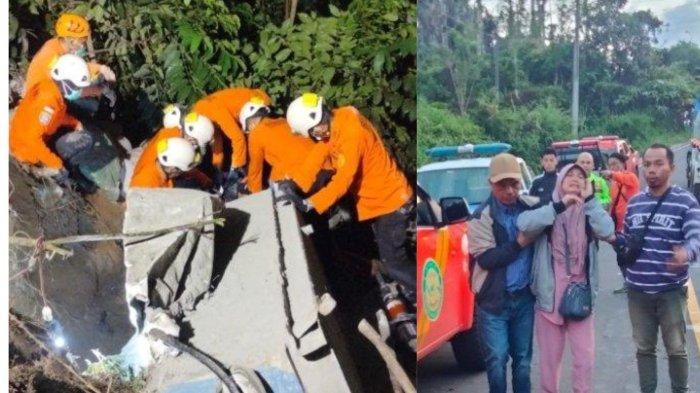 KECELAKAAN MAUT - (kiri) Proses evakuasi sopir tronton yang mengalami kecelakaan tunggal di Kabupaten Rejang Lebong Provinsi Bengkulu, pada Jumat (13/6/2025) pagi. (kanan) Momen haru