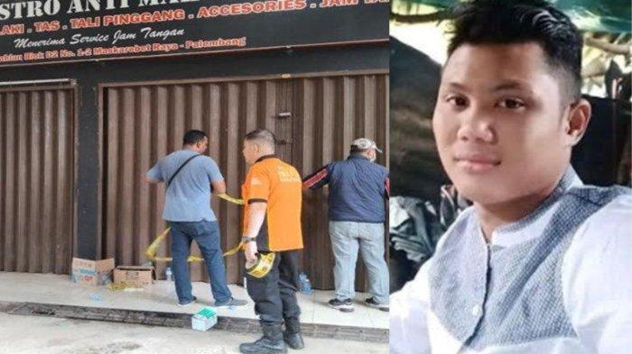 Kolase Polisi Olah TKP Pembunuhan (kiri) dan Korban Anton Eka Putra (Kanan).