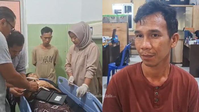 PEMBUNUHAN DI BENGKULU UTARA - Kolase foto pelaku (kanan) dan korban tewas di Kembang Manis, Bengkulu Utara (kanan). Bukan karena selingkuh, Dedo Wistarno nekat membunuh di Bengkulu Utara karena tak tahan jadi bahan gunjingan warga.