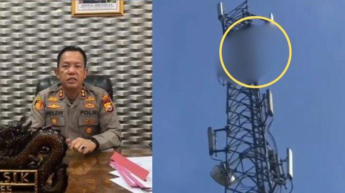 Kapolres Lebong AKBP Awilzan melalui PS Kasubsi PIDM Humas, Aipda Syaiful Anwar membenarkan kejadian seorang pria berinisial ADS nekat meloncat dari tower BTS setinggi 100 meter.