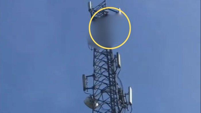 Tangkap layar detik-detik pria di lebong berinisial ADS (35) nekat meloncat dari tower BTS setinggi 100 meter pada Selasa (19/11/2024) pagi.