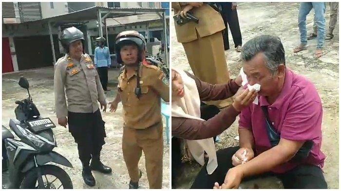 Oknum polisi di Prabumulih bernama M Yunus, tabrak dan tendang wajah Jauhari, kakek asal Curup, Bengkulu hingga berdarah.
